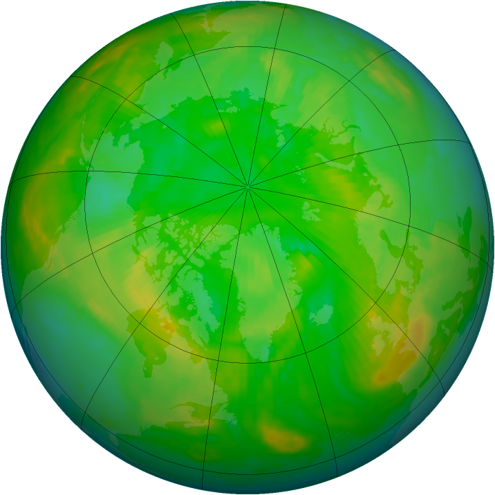 Arctic ozone map for 27 June 1997